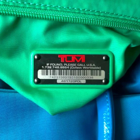 Tumi Voyager Canvas and Leather Duffel Bag Carry On in Sky Blue - Picture 7 of 7